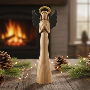 ของตกแต่งโต๊ะรูปนางฟ้าทำจากไม้ งานแฮนด์เมด สำหรับตกแต่งโต๊ะทำงานและชั้นวางของ - Product Image 1