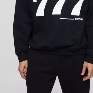 Sudaderas de Felpa Francesa 50% Algodón 50% Poliéster, Diseño de Logotipo Personalizado, Sudaderas con Cuello Redondo para Hombre en Color Negro - Product Image 5