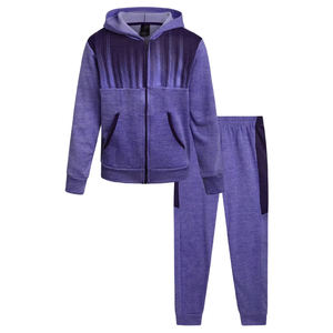 Chándal Azul con Capucha para Niños, Manga Larga, Cierre de Cremallera, Diseño de Puntos, Ropa Deportiva Informal de Otoño, Corte Regular, 100% Poliéster - Product Image 6