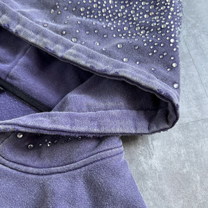 Sudadera con capucha de invierno de algodón 100% de alto gramaje, con cremallera, lavado ácido, estilo oversize, tejido frontal, color liso, servicio OEM - Product Image 3