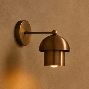 Applique murale artisanale Calvin en laiton brut, style Mid-Century Modern, pour salons, salles à manger, chambres et couloirs - Product Image 2