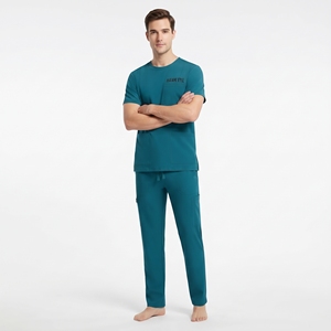 Uniforme Médico para Hombre, Cuello Redondo, Manga Corta, Ropa de Trabajo Médica, Uniforme de Atención Médica, Logotipo Personalizado, Fabricación al por Mayor - Product Image 2
