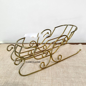 Traîneau de Noël vintage en métal galvanisé, design classique, fait main, excellente qualité, fournisseur d'ornements, boîte moderne, Père Noël - Product Image 4