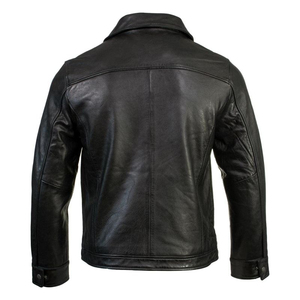Blouson Bomber en Cuir Véritable pour Homme avec Fermeture Éclair, Col Rabattu, Style Moto Biker 2026 - Product Image 6