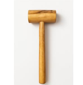 Martillo de madera con cabeza cilíndrica, regalos y artesanías, acabado en madera natural, mango de 30 cm, herramienta de carpintería artesanal para proyectos de bricolaje - Product Image 1