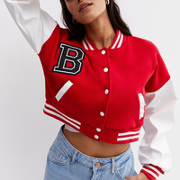 Blouson universitaire d'hiver personnalisé pour femme, en laine, avec fermeture éclair, col montant, boutons et lacets, Fournisseur en gros d'articles de sport OEM