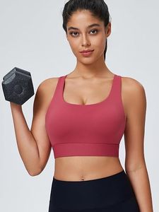 Women's High Support <b>Racerback</b> Sports <b>Bra</b> Crisscross Straps Front Quick Dry Breathable Padded Gym Fitness Yoga Workout - Product Image 3