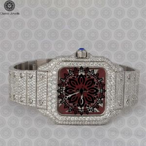 Montre carrée en acier inoxydable Charm Jewells avec lunette sertie de diamants, cristal saphir, quartz analogique, luxe, mode, 30 mm, unisexe - Product Image 1