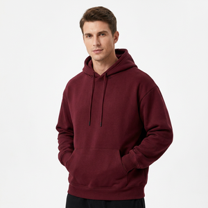 Sudadera con Capucha Extra Grande para Hombre, Color Sólido, 100% Algodón Felpa, Ropa Casual de Otoño - Product Image 4