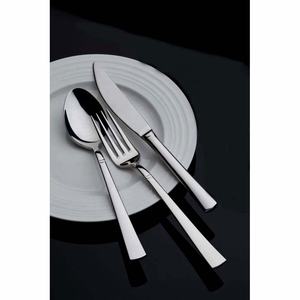 Ensemble de couverts en acier inoxydable forgé à la main, poignée plate en argent au Design traditionnel, lavable au lave-vaisselle - Product Image 1