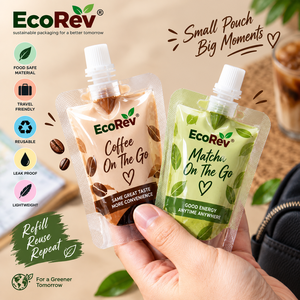 EcoRev Spout <b>Pouch</b> Packaging for Beverage Reusable <b>Laminated</b> PP Material ECO36 Model Travel Friendly Lightweight Delhi Origin - Product Image 1