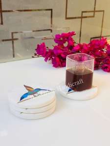 ชุดจานรองแก้วหินอ่อนตกแต่งบ้านหรูหรา ลายนกเสียงหวาน พร้อมลายทองเหลือง ราคาขายส่งที่ดีที่สุด - Product Image 2