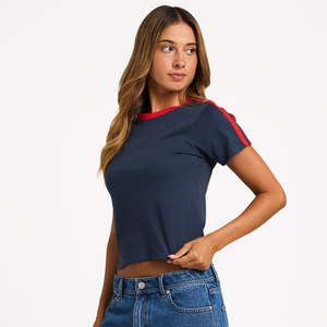 Camiseta Corta de Algodón con Estampado Gráfico para Mujer, Corte Regular, Estilo Urbano, Calidad Premium, Mangas Cortas - Product Image 1