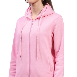 Sudadera con capucha rosa al por mayor 2026, ajuste regular, de algodón, forro polar, color liso, informal, unisex, para otoño - Product Image 5