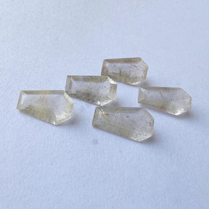 Piedra Preciosa Natural de Rutilo Dorado, Corte Facetado en Forma de Ataúd, Piedra Suelta Calibrada para Joyería, Disponible en Todos los Tamaños - Product Image 1