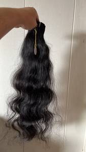 Extensions de cheveux naturels Remy indiens de luxe en gros, tissage simple, trame unique, non traités, ondulés, 100g, Tamil Nadu - Product Image 2