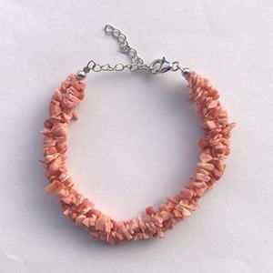 Natural Pink <b>Opal</b> Uncut Chips Twisted Gemstone Beads Sterling Silver Gold/Silver Plated 19CM Beaded Gift Jewel Creation - Product Image 3