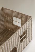 Panier de rangement en rotin naturel tressé fait main en forme de maison, organisateur décoratif pour chambre d'enfant, panier de décoration pour la maison, OEM ODM
