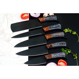 Juego de Cuchillos de Chef Profesionales de Acero Inoxidable de 5 Piezas, Hechos a Mano por Ahmad Fabric, Mango de Resina, Funda de Cuero, Diseño Moderno, Personalizable - Product Image 6