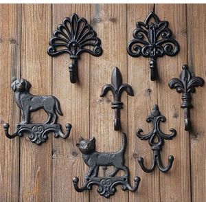 Rustic Metal Wall <b>Hooks</b> With Animal And Floral Designs For Clothing Storage Heavy-Duty Wall Mounted <b>Hooks</b> - Product Image 1