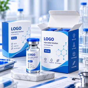 Boîte d'emballage médical personnalisée avec logo, en carton rigide, design bleu et blanc, impression aseptique quadricolore, graphisme UV, utilisation chimique - Product Image 3