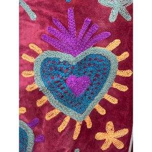 Chaqueta de Algodón de Punto con Terciopelo Bordado a Mano para Mujer, Cuello Mandarín, Manga Larga, Estampado Floral, Frente Abierto, Estilo Prairie, Invierno/Primavera - Product Image 5