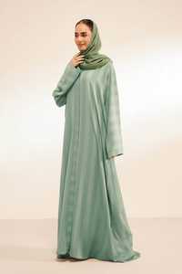 Modern Modest Abaya <b>For</b> Women Floor Length <b>Long</b> Sleeve Solid Color Lightweight Polyester <b>Dress</b> Daily Wear Middle East Style - Product Image 3