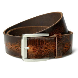 Elegante cinturón informal de cuero de moda para hombres hecho a mano con cinturón vaquero de cuero de grano de alta calidad con cierre de hebilla ajustable - Product Image 2