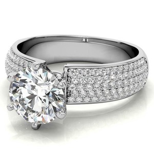 Round Cut Bridal Moissanite <b>Ring</b> 925 Sterling <b>Silver</b> White Gold Plated Engagement Wedding <b>Solitaire</b> Promise <b>Ring</b> Gift for Her - Product Image 3