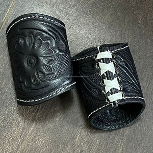2026 New Personalized Low Price Hand <b>Tooled</b> Genuine Cow <b>Leather</b> Scarf Slide Fashionable Western Style Scarf Holder for Girl's - Product Image 6