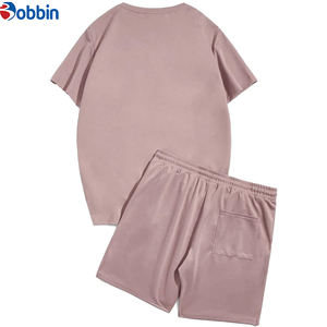 Ensemble T-shirt et short décontracté unisexe confortable, imprimé uni, grandes tailles, nouvelle collection été, personnalisable, ensemble de jogging respirant pour hommes - Product Image 2