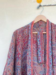 Naranja indio seda vintage indio hecho a mano Sari kimono - Product Image 2