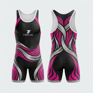 Maillots de lutte sans manches pour hommes en Spandex/Polyester de haute qualité, séchage rapide, antibactériens, logo personnalisé avant/arrière, vente en gros pour la gym - Product Image 3