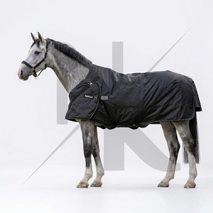 Couverture d'extérieur de luxe 2-en-1 pour chevaux, en coton léger, imperméable et respirante, avec sangles de ventre réglables - Product Image 5