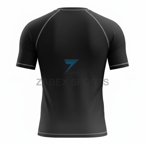T-shirt de compression à manches courtes pour homme MMA Rash Guard ZABEX SPORTS, haut de sport extensible pour l'entraînement, Spandex/Polyester - Product Image 2