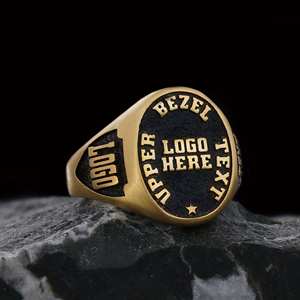 Anillo Personalizado BOJ 016 con Nombre Grabado, Logotipos Personalizados, Hecho a Mano, Plata 925, Chapado en Oro, Estilo Hip Hop, Certificado, Popular - Product Image 6