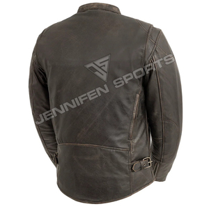 Blouson en cuir pour moto, vente en gros, sur mesure, fait main, élégant, style urbain, pour homme, en cuir véritable - Product Image 6