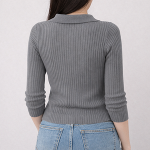 Suéter Cárdigan de Punto para Mujer, Estilo Casual, Grueso, Otoñal, Bordado, Sólido, Simple, con Cierre - Product Image 6