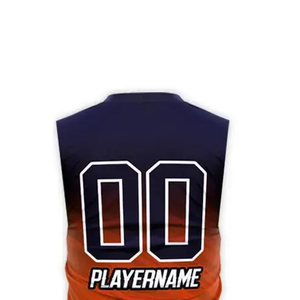 Camiseta de Fútbol 7v7 sin Mangas con Cuello Redondo, Spandex, Naranja y Negro, Sublimada, Transpirable, que Absorbe la Humedad, para Adultos - Product Image 4