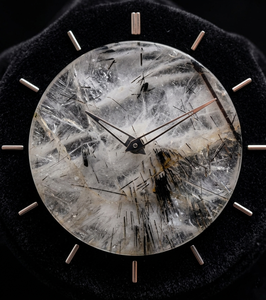 Fournisseur de grande quantité de cadran de montre en quartz rutile noir naturel, disque rond plat vert pour la fabrication de montres personnalisées de style suisse - Product Image 3