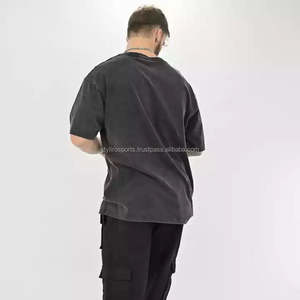 Diseño personalizado su propio logotipo personalizado hombres lavado ácido oversize camiseta Pakistán fabricante nueva llegada hombres camiseta - Product Image 3