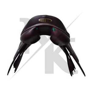 Silla de montar para salto de obstáculos de cuero vacuno premium de contacto cercano, directamente de fábrica, productos de carreras de caballos ingleses de la India - Product Image 5