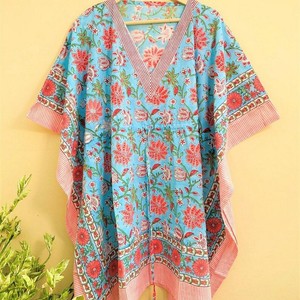 Robe kimono pour femme à imprimé floral, coupe ample, longueur intégrale, viscose et coton, vêtements de détente d'été, manches trois quarts, sans col - Product Image 4