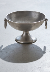 Contemporary Minimalist <b>Silver</b> <b>Bowl</b> Texture Casting Art Sculptural Kitchen Dining Tableware Item - Product Image 5