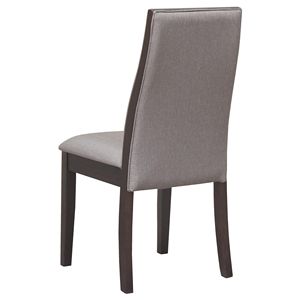 Ensemble de 2 chaises de salle à manger rembourrées taupe et expresso - Product Image 5