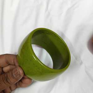 Green Ceramic <b>Bangle</b> Bracelet Unisex Classic Round Shape Fashion Jewelry Solid Color - Product Image 2