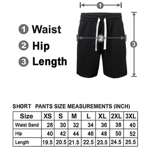 Shorts Bermuda en coton noir pour homme avec cordon de serrage à la taille, couleur unie, tricotés, décontractés, style sport - Product Image 5