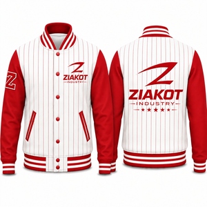 เสื้อแจ็คเก็ตวาร์ซิตี้แบบสองสี รุ่นบอมเบอร์ สีขาว-ม่วงทอง ติดกระดุมแบบเต็มตัว สั่งทำได้จากโรงงาน Ziakot ขายส่งโดยตรง - Product Image 4
