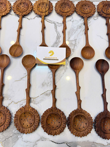 Polished Natural Wood Spoon with Deep Bowl for Easy Scooping Stirring and Mixing in Cooking or Baking Application - Product Image 6