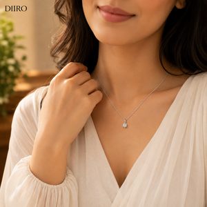 Collier pour femme en argent sterling 925 avec diamant moissanite taille brillant rond clarté VVS1, cadeau de mariage pour femme - Product Image 5